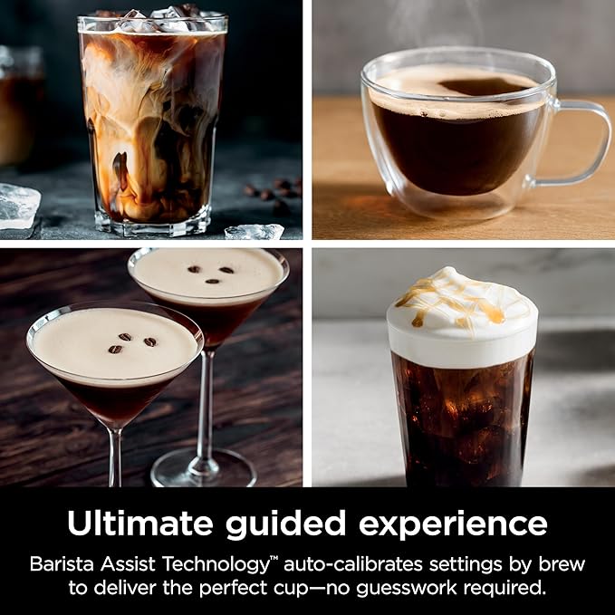 Ninja Luxe Cafe Premier Series, Espresso Machine, Drip Coffee, Rapid Cold Brew, Integrated Grinder, Hands-Free Frother, with Knock Box, Water Filter, Cleaning Tablets, Descaler, ES601GM