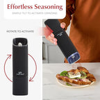 Automatic Salt and Pepper Grinder Set - Rechargeable Electric Salt and Pepper Shakers with Adjustable Coarseness, LED Light, One-Handed Use, Gravity Salt Grinder and Electric Pepper Mill