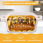 4.6 Quart Dutch Oven for Sourdough Bread Baking, Combo Oval Enameled Cast Iron Bread Pan with Lid, Bread Dutch Oven for a Crispy Crust, White