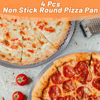 Tobeelec 4 Pcs Aluminum Pizza Screen Set, Alloy Seamless Pizza Screen, Non Stick Aluminum Mesh Baking Tray for Oven, Seamless, Rust-Free, Durable Baking Trays for Crispy Crus(8/10/12/14 Inch)