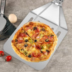 5PCS Pizza Cutter Pizza Peel Pizza Pan Set, Pizza Tool Set for Pizza Cutting And Transfer, Includ Roller Pizza Shovel, Pizza Shovel, Pizza Wheel, Pizza Cutter, Stainless Steel Large Leakage Shovel