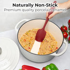 Zulay Kitchen 5 Quart Enameled Cast Iron Dutch Oven with Lid,Silicone Trivet & Heat Pad – Premium Durability & Oven Safe up to 500°F– Heavy Duty Cookware Perfect for Bread Baking, Stews, Braising & Roasting – White