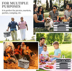 Insulated Picnic Basket,Leak-Proof Collapsible Cooler Bag,26L Grocery Basket with Lid,2 Sturdy Handles,Storage Basket for Picnic,Food Delivery,Take Outs,Market Shopping,Travel (Gray)
