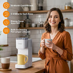 Single Serve Coffee Maker for K Cup, Ground and Tea, Hot and Iced Coffee Machines with Bold Setting, 6 to 16 Oz Brew Sizes, Compact for Small Spaces, White (2.0 Version)