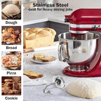 Food-Grade Stainless Steel Dough Hook for Kitchenaid Stand Mixer, Fits 4.5-5Qt Tilt-Head Stand Mixer attachments for kitchenaid mixer, Dough Hook for Kitchenaid Mixer Attachments, Dishwasher Safe