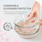 iPROTECT - Stack Expert | Multi-Purpose BPA-Free Silicone Pans & Pots Protector. Set of 2. Trivets for All Cookware Sizes, Protects Coating & Scratches, Dishwasher Safe (Sakura Pink, L)