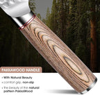 Huusk 8 Inch Kiritsuke Chef Knife Professional, High Carbon Steel Japanese Hand Forged Sushi Fish Knife, Ergonomic Pakkawood Handle - Father's Day for Men Women