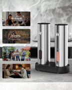 Electric Salt and Pepper Grinder Set with Rechargeable Base - Upgraded Large Capacity, Refillable Pepper Mill Set with LED Light & Adjustable Coarseness, Ideal for Kitchen, Outdoor, BBQ & Gift Giving