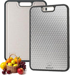 Titanium Cutting Boards for Kitchen, Cutting Board Double Sided Food Grade, Pure Titanium and Wheat Straw PP, Dishwasher Safe Easy to Clean Size 15”×10”