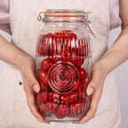 Amzcku Wide Mouth Vintage Mason Jars with Airtight Lid 64oz 2 Quart, Canister Quart Jars for Kitchen Storage - for Coffee, Sugar, Beans 3 Pack