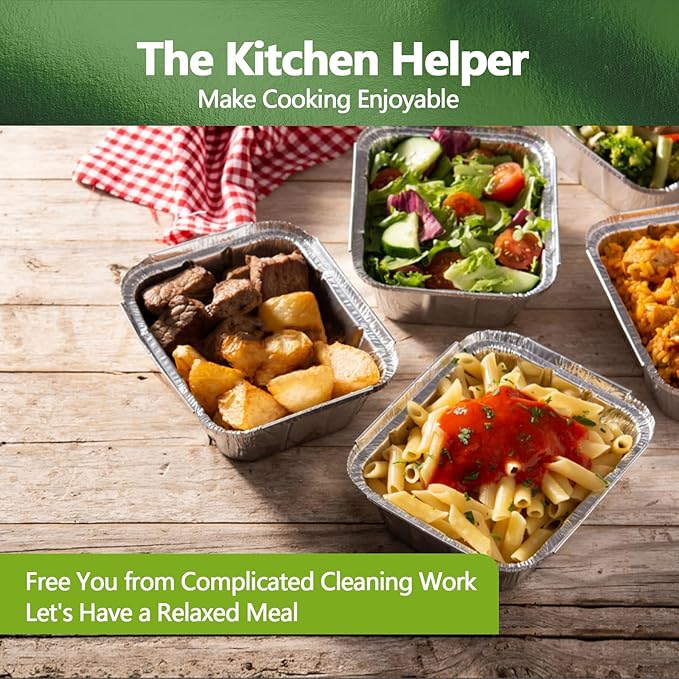 Thickened 30 Pack Heavy Duty Aluminum Foil Pans, 9x13 Disposable Aluminum Tin Foil Pans for Baking Roasting & Chafing, Half Size Steam Table Deep Pans, Extra Cake & Oven Pan