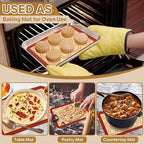 P&P CHEF 9.7 Inch Silicone Baking Mats, 2 Pcs Reusable Silicone Oven Mat, Non Stick Baking Supplies for Macaroon Pastry Bread Dough Cookie, Fits Well with Sheet Pan, Healthy & Easy Clean