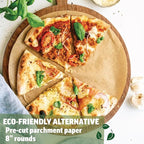 Zenlogy 8 Inch Parchment Paper Rounds (100 Sheets) - Unbleached, Pre-cut, High Heat, Round Liners - Fits 8 inch Round Cake Pans or Great for Freezing, Storing, and Separating