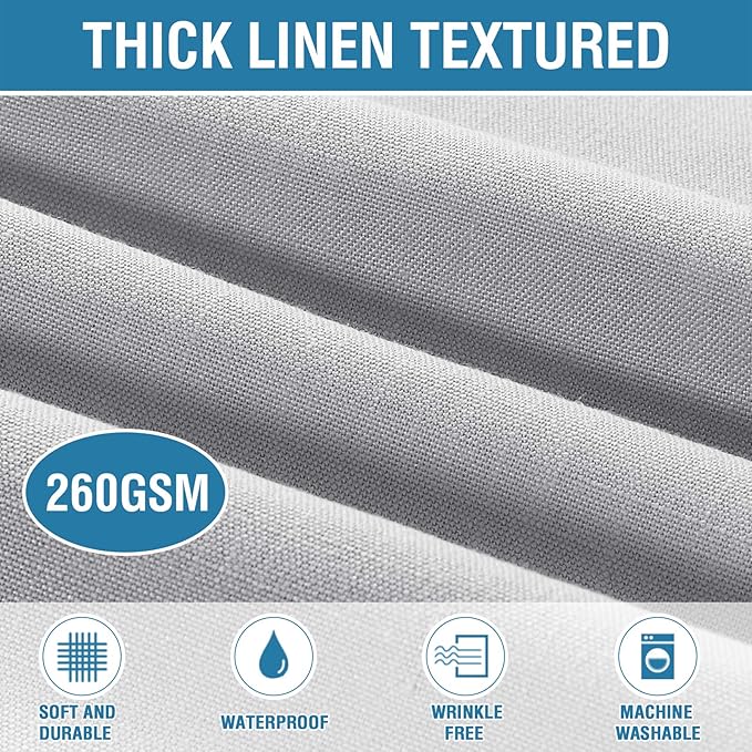 H.VERSAILTEX Linen Textured Table Cloths 54 x 54 Inch Premium Solid Tablecloth Spill-Proof Waterproof Table Cover for Dining Buffet Feature Extra Soft and Thick Fabric Wrinkle Free, Grey