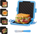 Blue Microwave Sandwich Grill and Toastie Maker, Microwave Toaster, Sandwich Maker, Panini Maker, Dishwasher Safe,NO Electricity,Wireless,Time Saving,Fast,Toastie Safe in Microwave Oven