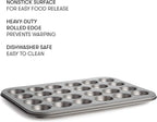 Cooking Light Carbon Steel Mini Muffin Pan Gray | Non-Stick | Heavy Duty | 24-Cup | Pack of 6