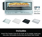 Ninja Flip Toaster Oven&Air Fryer, 8-in-1 Functionality, Flip Up&Away Capability for Storage Space, LargeCapacity, Air Fry Basket, SheetPan, Wire Rack&Removable Crumb Tray, Stainless,1800 watts, SP151