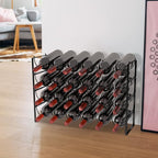 TONLEA 4-Tier Wine Rack - 3-in-1, Stackable, 24-Bottle Wine Storage Rack for Cabinet or Pantry (Dark Black, Version 3.0)