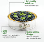 Restaurantware Met Lux 10 Inch Round Cake Pan 1 Springform Springform Pan - Removable Bottom Release Latch Silver Aluminum Cheesecake Pan For Baking Desserts