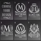 Personalized Whiskey Decanter Set - 5 Design Options - Custom Liquor 25 oz, 750ml Liquor Decanter w/Whiskey Glass Set Options, Birthday & Retirement Gifts for Men