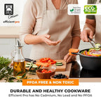 BRA COOKWARE Efficient Pro 6 Piece Cookware Set | Cast Aluminum Kitchenware Set | 1 Pots, 2 Frying Pans, 1 Saucepan, 2 Lids | Non-Stick | All Stovetops Compatible | PFOA Free