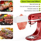 Meat Tenderizer for All KitchenAid and Cuisinart Household Stand Mixers, Mixers Accesssories for Kitchen Aid Attachment, Tenderize Meat More Smoothly and Effortless, Dishwasher Safe, White