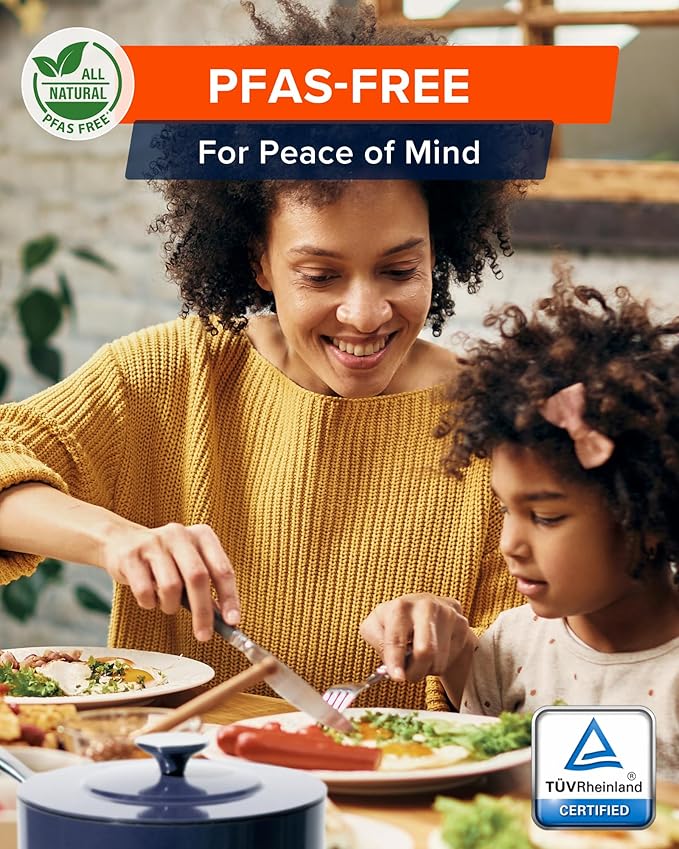 Nuwave Lux 13-Piece Premium Cookware Collection, Healthy G10 Duralon Blue Ceramic Nonstick, Ultra Durable, PFAS-Free, Lightweight & Works on All Cooktops