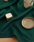 Solino Home Rainforest Green Linen Tablecloth 52 x 52 Inch - 100% Pure Linen Square Table Throw - Classic Hemstitch, Machine Washable Table Cloth for Fall, Autumn