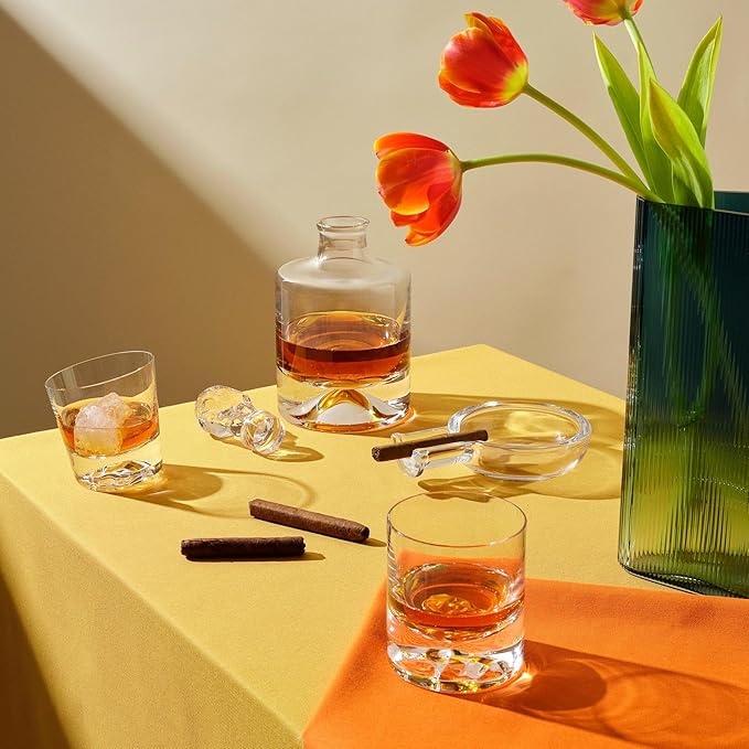 NUDE Whiskey Glasses Set of 4 SOF – 8.5 oz Premium Lead-Free Crystal Old Fashioned Rocks Glasses for Whisky, Scotch & Bourbon – Heavy Base, Dishwasher Safe, Gift Boxed Barware Luxury Gift Set