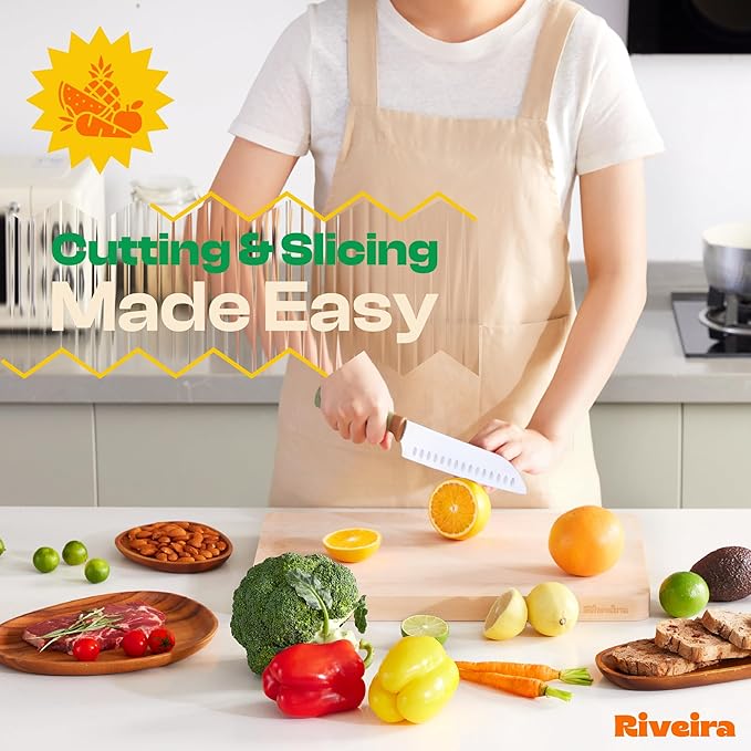 Riveira Maple Wood Cutting Board – Gourmet Maple Grandeur: 18 x 12 Wooden Cutting Board – Natural Wooden Cutting Boards For Kitchen Decorative – Innovative Juice Grooves Maple Wooden Chopping Board