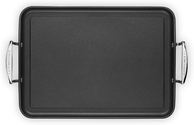 Le Creuset Toughened Nonstick PRO Griddle with Bi Material Slotted Turner, 14"