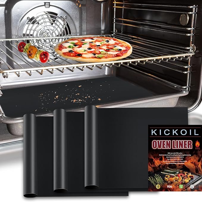 Oven Liners 3 Pack Large Thick Heavy Duty Nonstick Mat for Bottom of Electric Gas Grill, Reusable Heat Resistant BPA PFOA Free Protector, 16x24 Inch