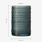 Khen Hobnail Beaded Highball Drinking Tumbler Glasses | Set of 6 | Color, Vintage Bubble Design Whiskey Glassware, Old-Fashioned, Embossed Design for Water, Wine, Cocktail Embossed, Rocks Glass