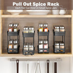 Pull Out Spice Rack Organizer for Cabinet, 2-Tier Slide Out Spice Racks Organizer,Easy Installation Cabinet Organizer Seasoning Kitchen Organizer,4.4''Wx10.5''Dx8.26''H,2Pack