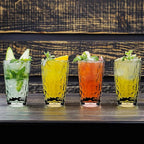 Topsky 16oz Plastic Tumblers Drinking Glasses Set of 4, Clear Acrylic Drinking Cups Wine Glasses Beverage Cups for Daily Use, Poolside, Outdoor&Indoor - Stackable, Dishwasher Safe, Easy to Clean