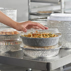 CURTA 9" Round Aluminum Foil Pans with Clear Lids | Heavy Duty | Great for Broiling, Baking, Storage, Roasting, Takeout, Air Fryer | 30 Pack