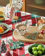 Christmas Tree Coffee Spoons, Ceramic Teaspoons, Small Spoons for Espresso, Dessert, Tea, Stirring, Dishwasher & Microwave Safe, Green, Set of 6