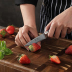 Wakoli EDIS Damascus 3-Piece Knife Set – Japanese Style Kitchen Knives | Genuine Damascus Steel Blades with VG10 Core | Ergonomic Pakkawood Handles | Professional Chef Knife Set in Wooden Gift Box