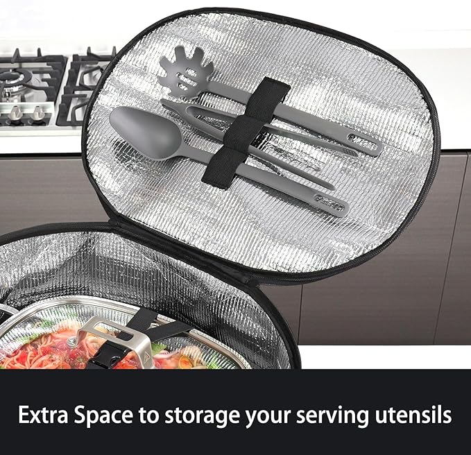 Insulated Slow Cooker Carrying Bag - Travel Bag Carrier Compatible with Ninja Foodi Possible Cooker Pro MC1000, MC1001 - Multi Cooker Carry Bag Accessories Fit From 8.5 Qt To 10 Qt Slow Cooker