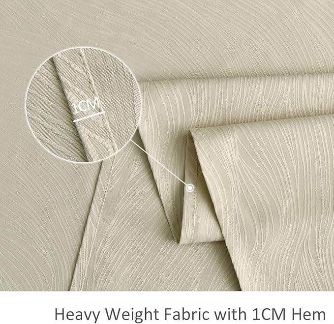 maxmill Jacquard Table Cloth Swirl Design Water Resistant Wrinkle Resistance Heavy Weight Soft Tablecloth for Kitchen Dinning Tabletop Decoration Oblong 60 x 140 Inch Beige