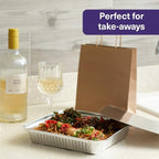 MATANA 9x9 Aluminum Pans with Lids (25 Pack) Disposable Aluminum Trays - 9" Inch Square Foil Cake Baking Pans & Food Containers with Lids