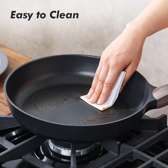SENSARTE Nonstick Frying Pan Skillet 8Inch Non Stick Egg Pan Omelette Pans, Healthy Kitchen Cooking Chef's Pan, Free of Intentionally Added PFOA/PFOS, Induction Compatible, Black