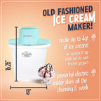Nostalgia Electric Ice Cream Maker – Parlor Style, Old Fashioned Soft Serve Ice Cream Machine Makes Frozen Yogurt or Gelato in Minutes - Fun Kitchen Appliance – White - 4 Quart