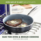 GreenPan 12 Piece Nonstick Swift Cookware Set, Ceramic PFAS-Free Pots & Pans with Lids, Dishwasher & Oven/Broiler Safe to 600F, Kitchen Cooking Set, Sauce, Saute, Stock, Frying Pans, Gray