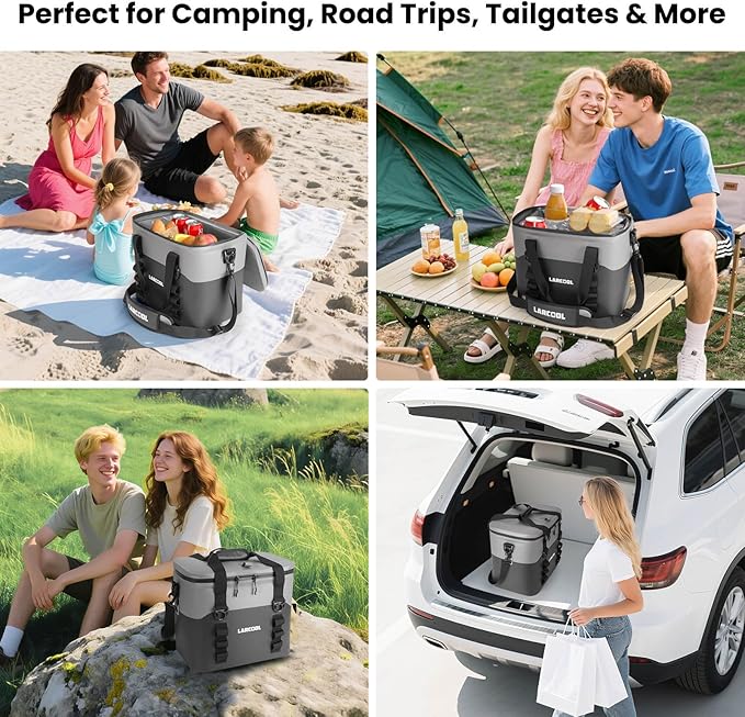 Soft Cooler Bag 24 Can Ultra-Tough Small Cooler, Insulated Soft Sided Cooler Bag, Portable Small Ice Chest with Shoulder Strap, Waterproof Cooler Bag for Camping, Beach, Picnic, Car, Fishing