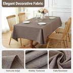 Laolitou Table Cloth Rectangle Linen Waterproof Textured Coffee Tablecloth, Washable Wrinkle Free Spill Proof Fabric Tablecloths for Dining Table Farmhouse Kitchen Holiday, 60x120 Inch