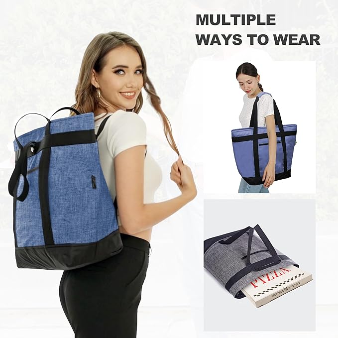 BeeGreen Cooler Bag Soft Leakproof Insulated Tote with Zipper for Beach Travel Grocery