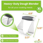 Spring Chef XL Stainless Steel Pastry Cutter Tool for Baking - Heavy Duty Dough Blender - Butter & Dough Cutter Tool with Sharp Blades - Pastry Blender for Easy Mixing - Dishwasher Safe - Gray