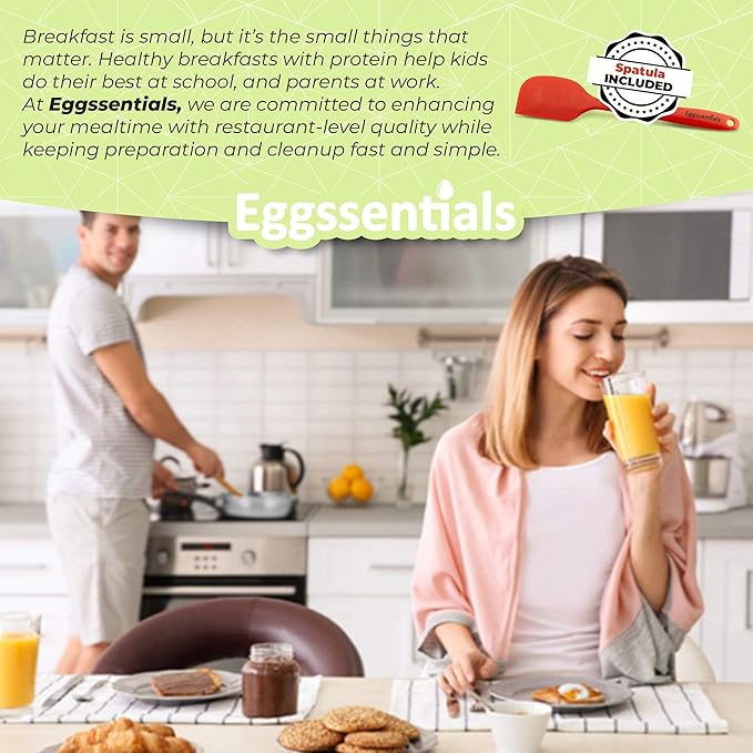 Eggssentials Egg Poacher Pan Nonstick Poached Egg Maker, Stainless Steel Egg Poaching Pan, Poached Eggs Cooker Food Grade Safe PFOA Free with Spatula
