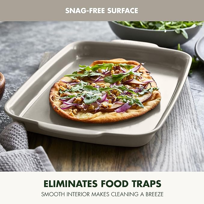 GreenPan Premiere Ovenware Healthy Ceramic Nonstick 13" x 9" Quarter Sheet Baking Pan, PFAS-Free, Warp-Free Bakeware, Durable Quick Heating, Oven & Broiler Safe to 600F, Dishwasher Safe, Taupe